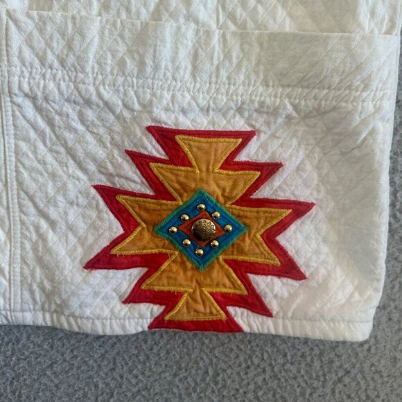 Alfredos‎ Wife Jacket Aztec Southwestern Embroidered Patchwork Boho Colorful - Picture 9 of 16